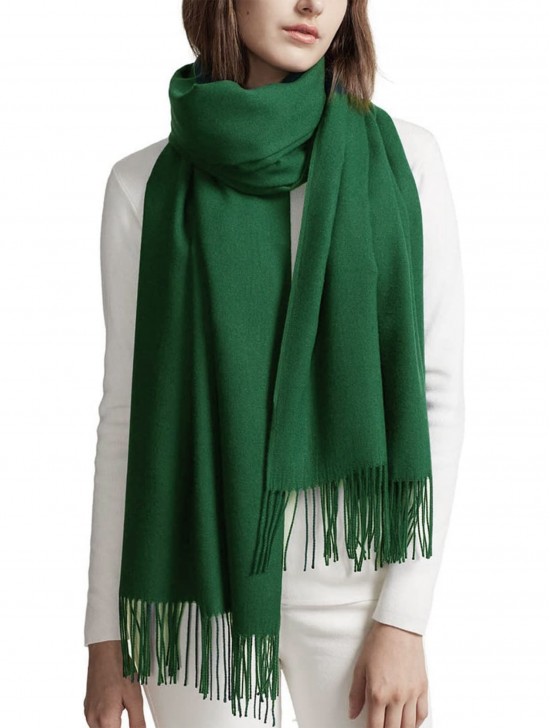 Premium Cashmere Feeling Solid Color Scarf W/ Tassels